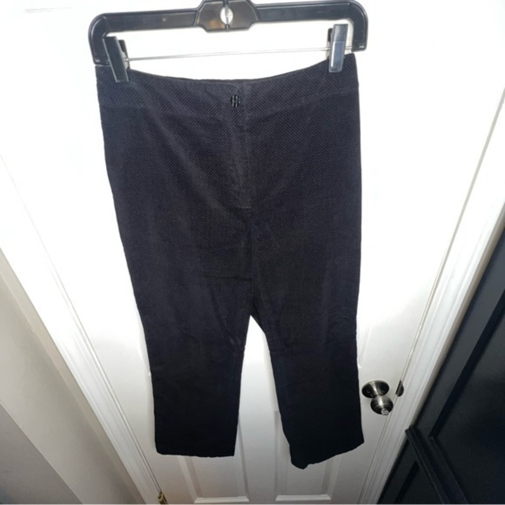 Etcetera Women’s 2 Navy Black Velvet Bootcut Trouser Dress Pants Classic XS
